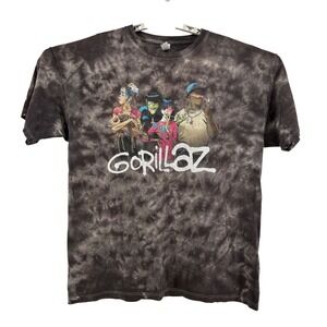 Gorillaz Graphic Tie Dye Mens T-Shirt Size XL Grey Band Tee Music Souvenier